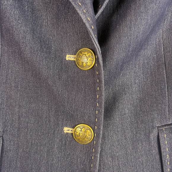 Kasper Blazer Women's 12P Denim-Blue Tailored Two-Button Notch Lapel Business - Picture 4 of 15